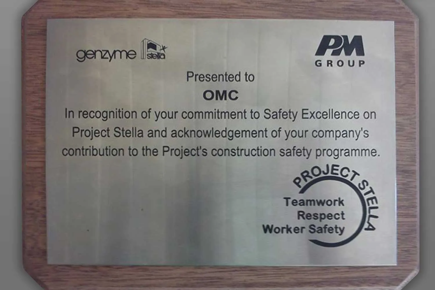 OMC Engineered Solutions receive award for safety/teamwork