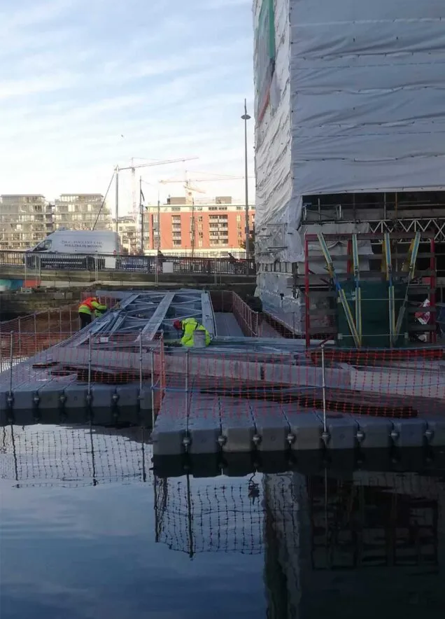 OMC Engineered Solutions - Boland's Quay Pedestrian Bridge Installation