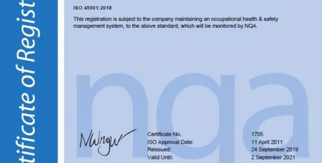 OMC Engineered Solutions - ISO 45001 2018
